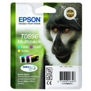 Genuine Multipack 3-Colour Epson T0896 Ink Cartridge